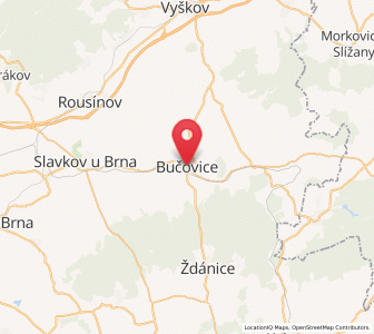 Map of Bučovice, South Moravian