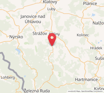 Map of Čachrov, Plzeň Region