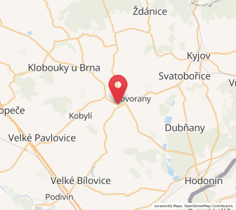 Map of Čejč, South Moravian