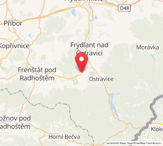 Map of Čeladná, Moravskoslezský