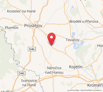 Map of Čelčice, Olomoucký