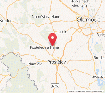 Map of Čelechovice na Hané, Olomoucký