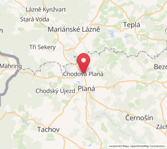 Map of Chodová Planá, Plzeň Region