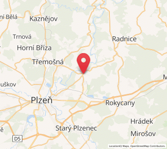 Map of Chrást, Plzeň Region