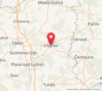 Map of Chýnov, Jihočeský kraj