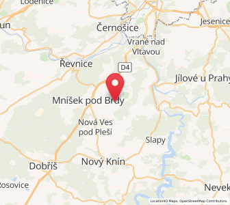 Map of Čisovice, Central Bohemia