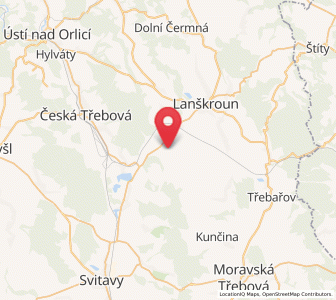 Map of Damníkov, Pardubický