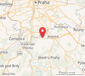 Map of Dolní Břežany, Central Bohemia