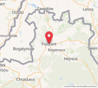 Map of Frýdlant, Liberecký kraj