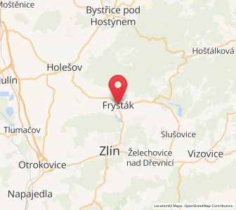 Map of Fryšták, Zlín