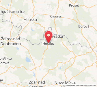 Map of Herálec, Vysočina