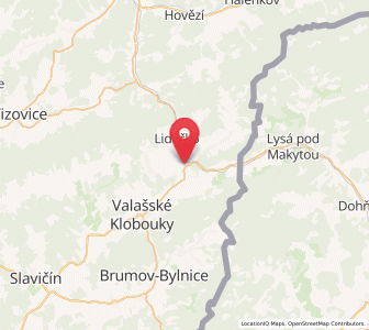 Map of Horní Lideč, Zlín