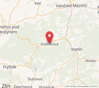 Map of Hošťálková, Zlín