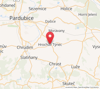 Map of Hrochův Týnec, Pardubický