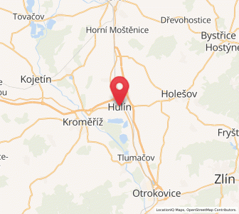 Map of Hulín, Zlín