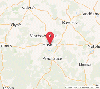 Map of Husinec, Jihočeský kraj