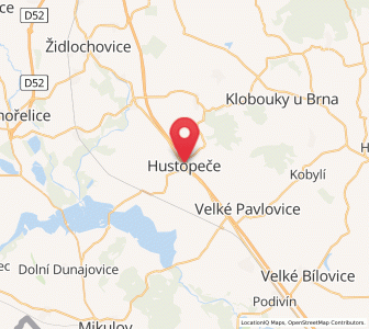 Map of Hustopeče, South Moravian