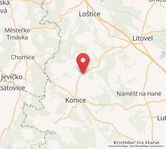 Map of Hvozd, Olomoucký
