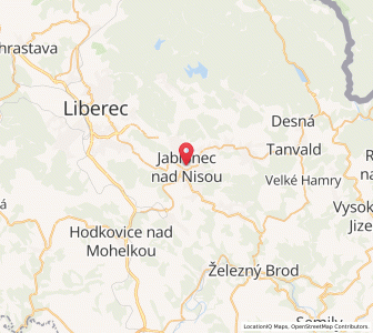 Map of Jablonec nad Nisou, Liberecký kraj