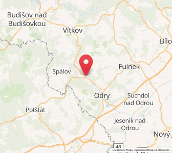 Map of Jakubčovice nad Odrou, Moravskoslezský