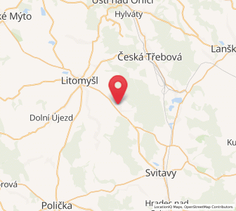 Map of Janov, Pardubický