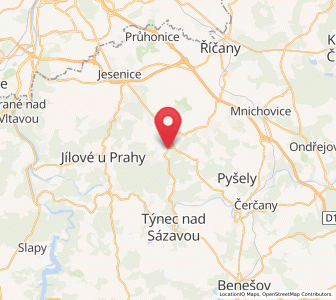Map of Kamenice, Central Bohemia