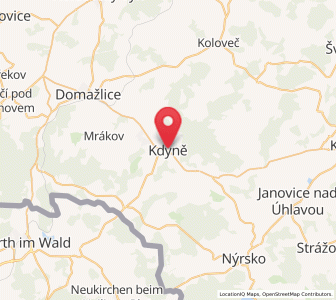Map of Kdyně, Plzeň Region