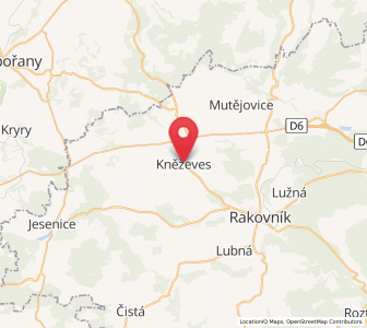 Map of Kněževes, Central Bohemia
