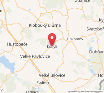 Map of Kobylí, South Moravian
