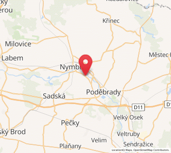 Map of Kovanice, Central Bohemia