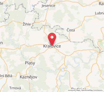 Map of Královice, Plzeň Region