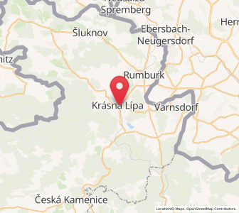 Map of Krásná Lípa, Ústecký kraj
