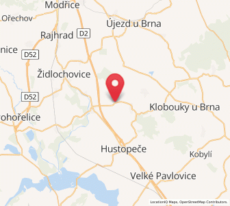 Map of Křepice, South Moravian
