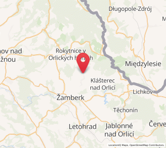 Map of Kunvald, Pardubický