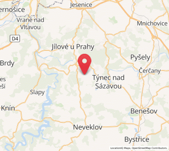 Map of Lešany, Central Bohemia