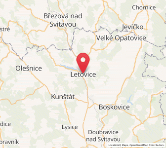 Map of Letovice, South Moravian
