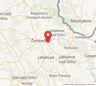 Map of Líšnice, Pardubický
