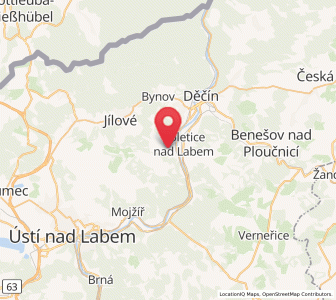Map of Malšovice, Ústecký kraj