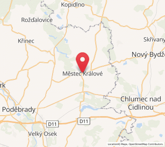 Map of Městec Králové, Central Bohemia