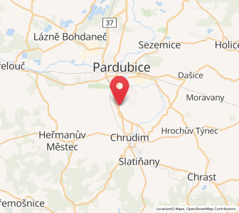 Map of Mikulovice, Pardubický