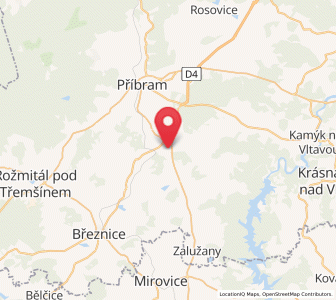 Map of Milín, Central Bohemia