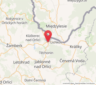 Map of Mladkov, Pardubický