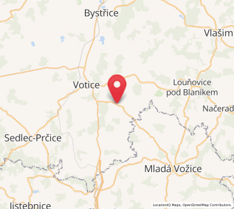 Map of Neustupov, Central Bohemia
