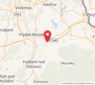 Map of Nošovice, Moravskoslezský
