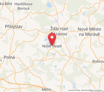Map of Nové Veselí, Vysočina