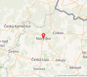 Map of Nový Bor, Liberecký kraj