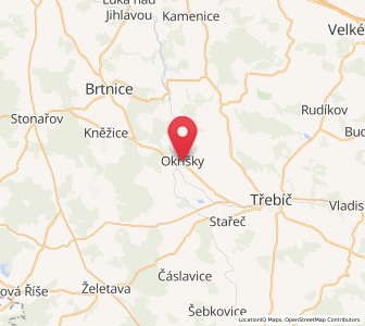 Map of Okříšky, Vysočina
