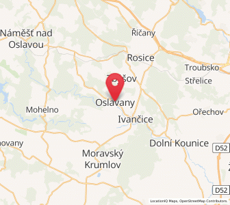 Map of Oslavany, South Moravian