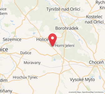 Map of Ostřetín, Pardubický