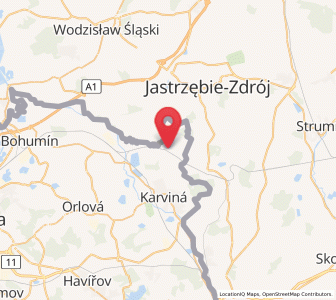 Map of Petrovice u Karviné, Moravskoslezský